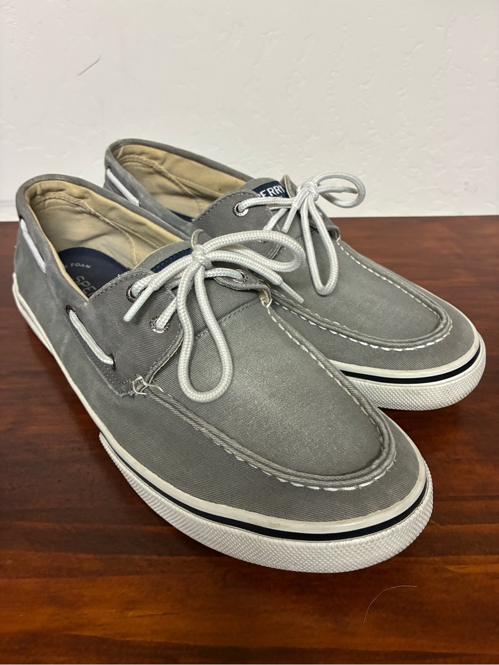 Sperry Top Sider Gray Canvas Boat Shoes - Men's - 13